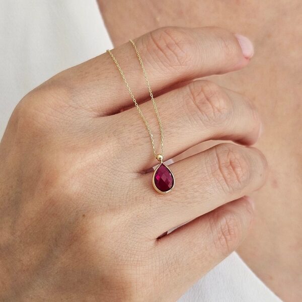 Pear Ruby Pendant